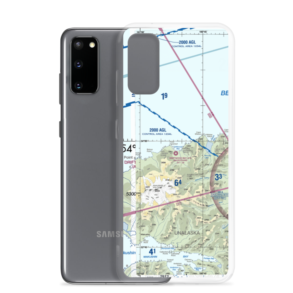 Driftwood Bay Air Force Station Airport (AK23) VFR Sectional Samsung Case Samsung Galaxy S20 model shown