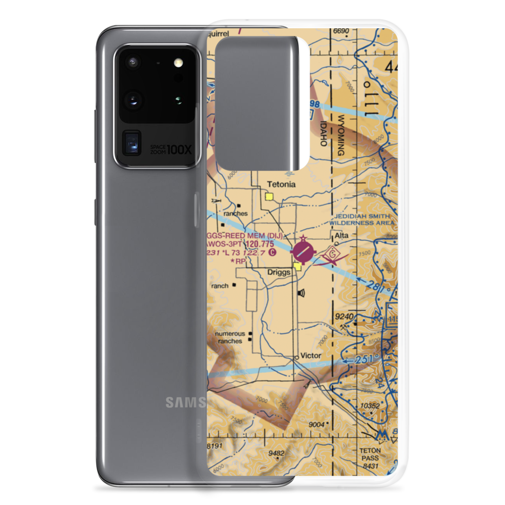 Driggs Reed Memorial Airport (DIJ) VFR Sectional Samsung Case Samsung Galaxy S20 Ultra model shown