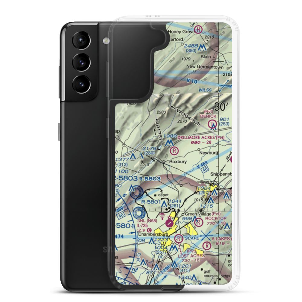 Drillmore Acres Airport (0PN7) VFR Sectional Samsung Case Samsung Galaxy S21 Plus model shown