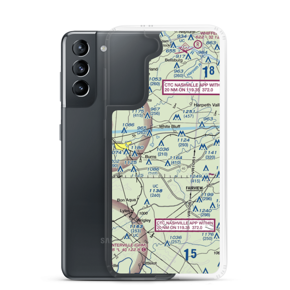 Dripping Springs Farm Airport (6TN9) VFR Sectional Samsung Case Samsung Galaxy S21 model shown
