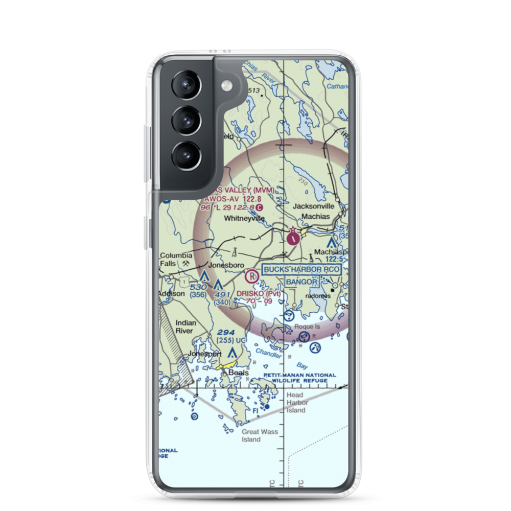 Drisko Airport (05ME) VFR Sectional Samsung Case Samsung Galaxy S21 model shown