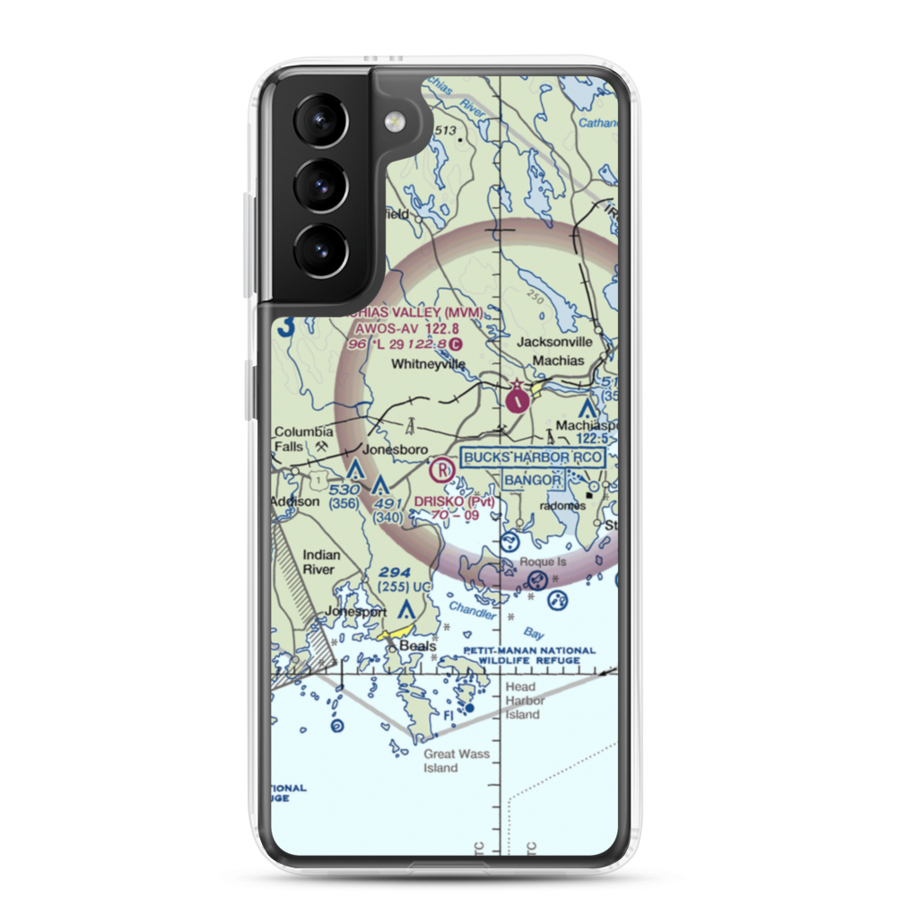 Drisko Airport (05ME) VFR Sectional Samsung Case Samsung Galaxy S21 Plus model shown