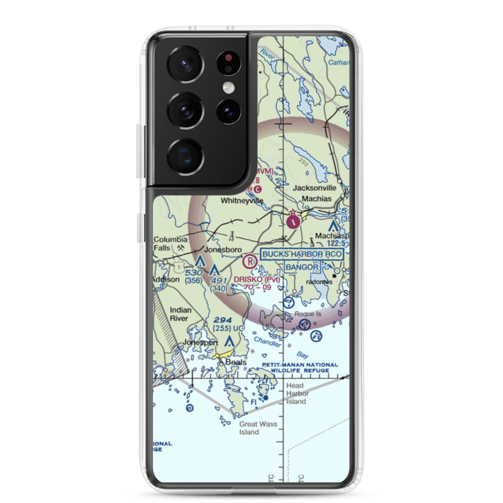 Drisko Airport (05ME) VFR Sectional Samsung Case Samsung Galaxy S21 Ultra model shown