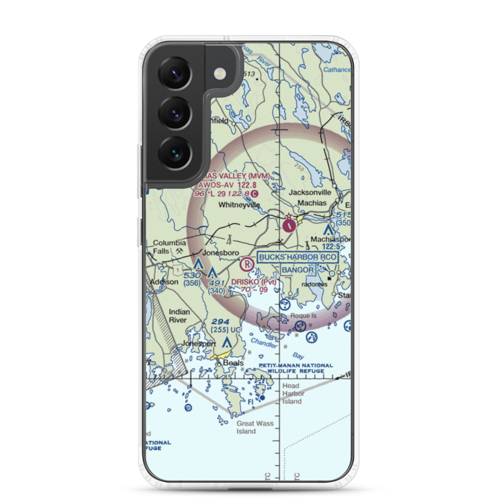 Drisko Airport (05ME) VFR Sectional Samsung Case Samsung Galaxy S22 Plus model shown