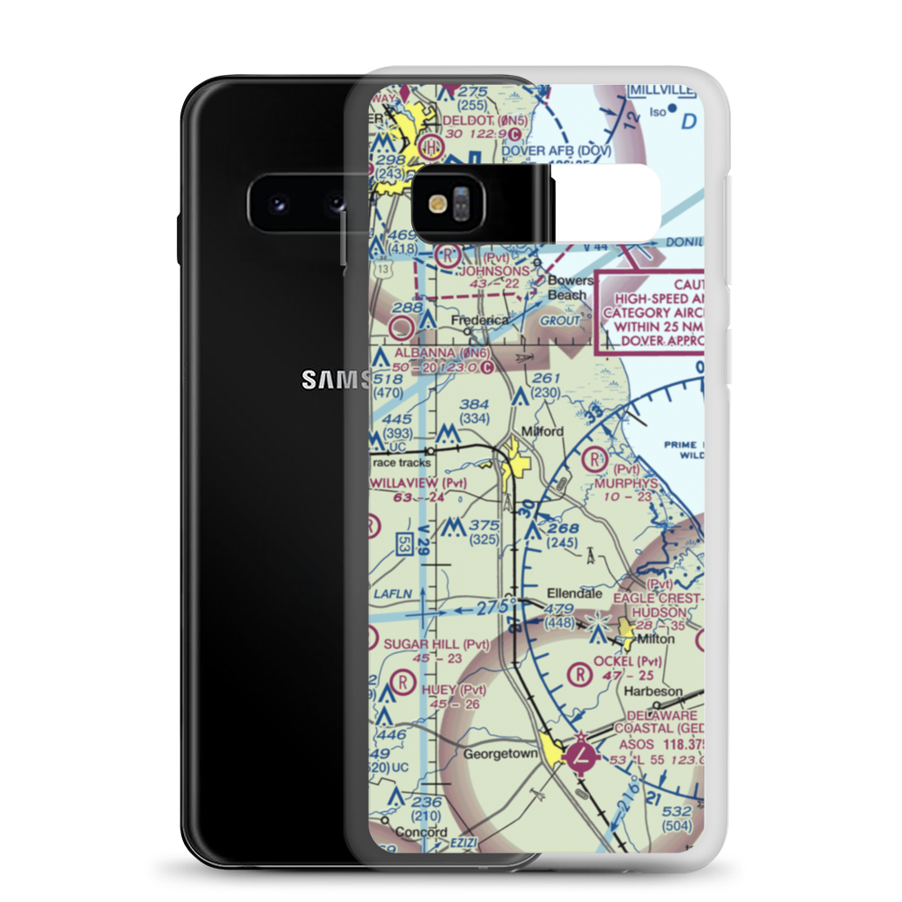 Drummond Airport (DE11) VFR Sectional Samsung Case Samsung Galaxy S10 model shown