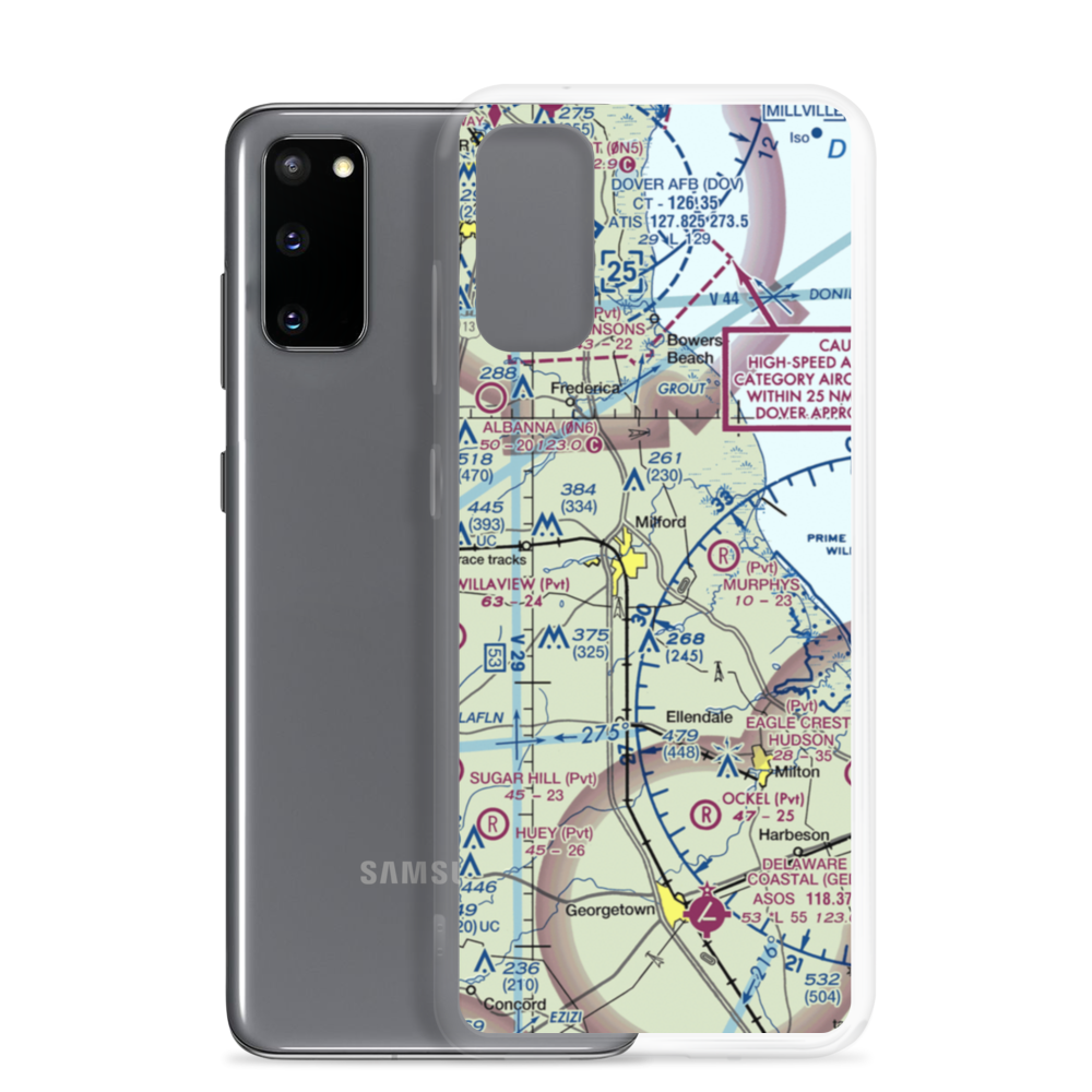 Drummond Airport (DE11) VFR Sectional Samsung Case Samsung Galaxy S20 model shown