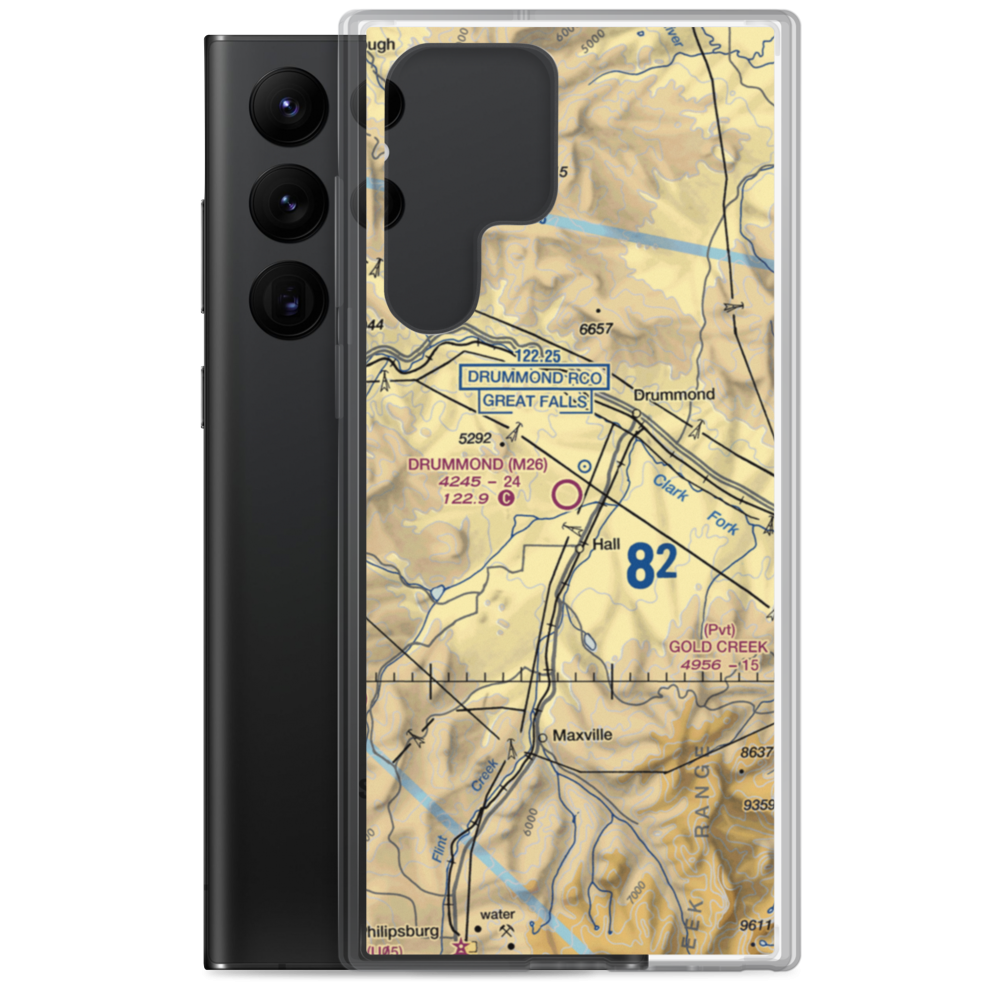 Drummond Airport (M26) VFR Sectional Samsung Case Samsung Galaxy S22 Ultra model shown