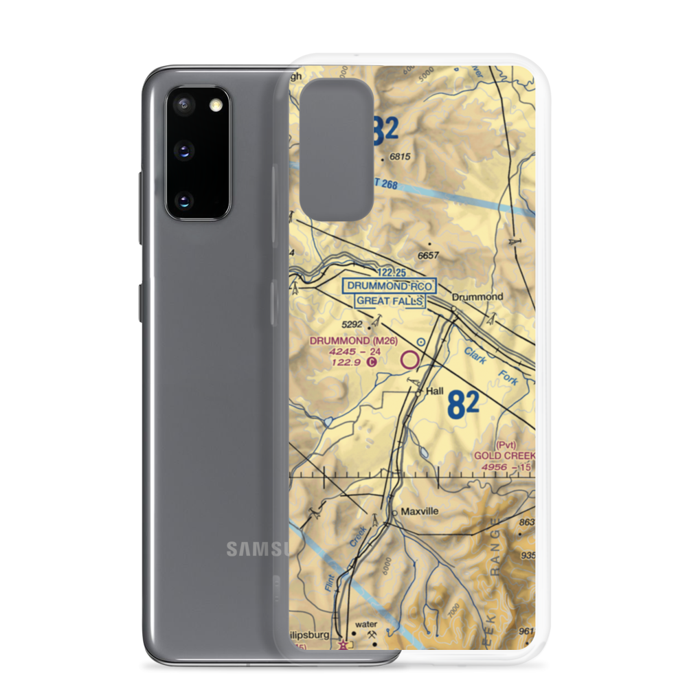 Drummond Airport (M26) VFR Sectional Samsung Case Samsung Galaxy S20 model shown