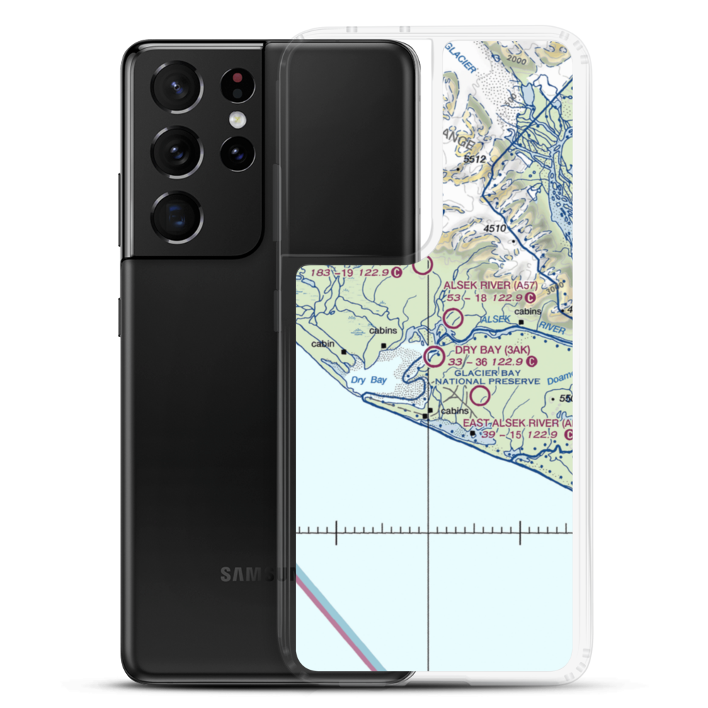 Dry Bay Airport (3AK) VFR Sectional Samsung Case Samsung Galaxy S21 Ultra model shown