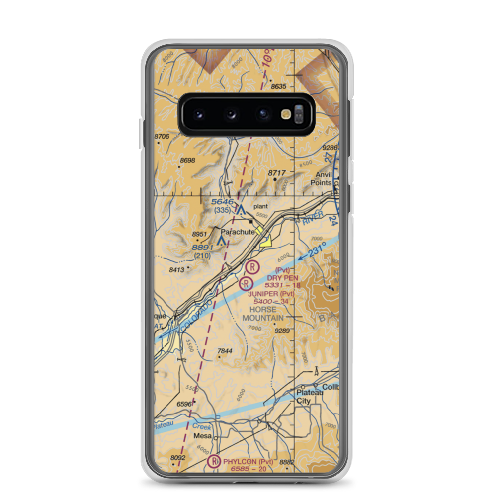 Dry Pen Airport (16CO) VFR Sectional Samsung Case Samsung Galaxy S10 model shown