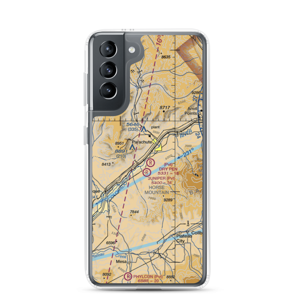 Dry Pen Airport (16CO) VFR Sectional Samsung Case Samsung Galaxy S21 model shown