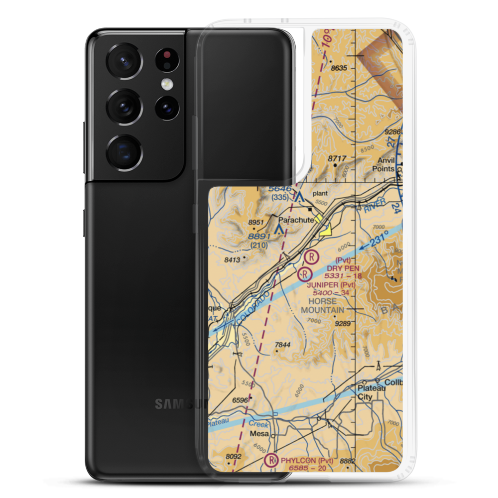 Dry Pen Airport (16CO) VFR Sectional Samsung Case Samsung Galaxy S21 Ultra model shown