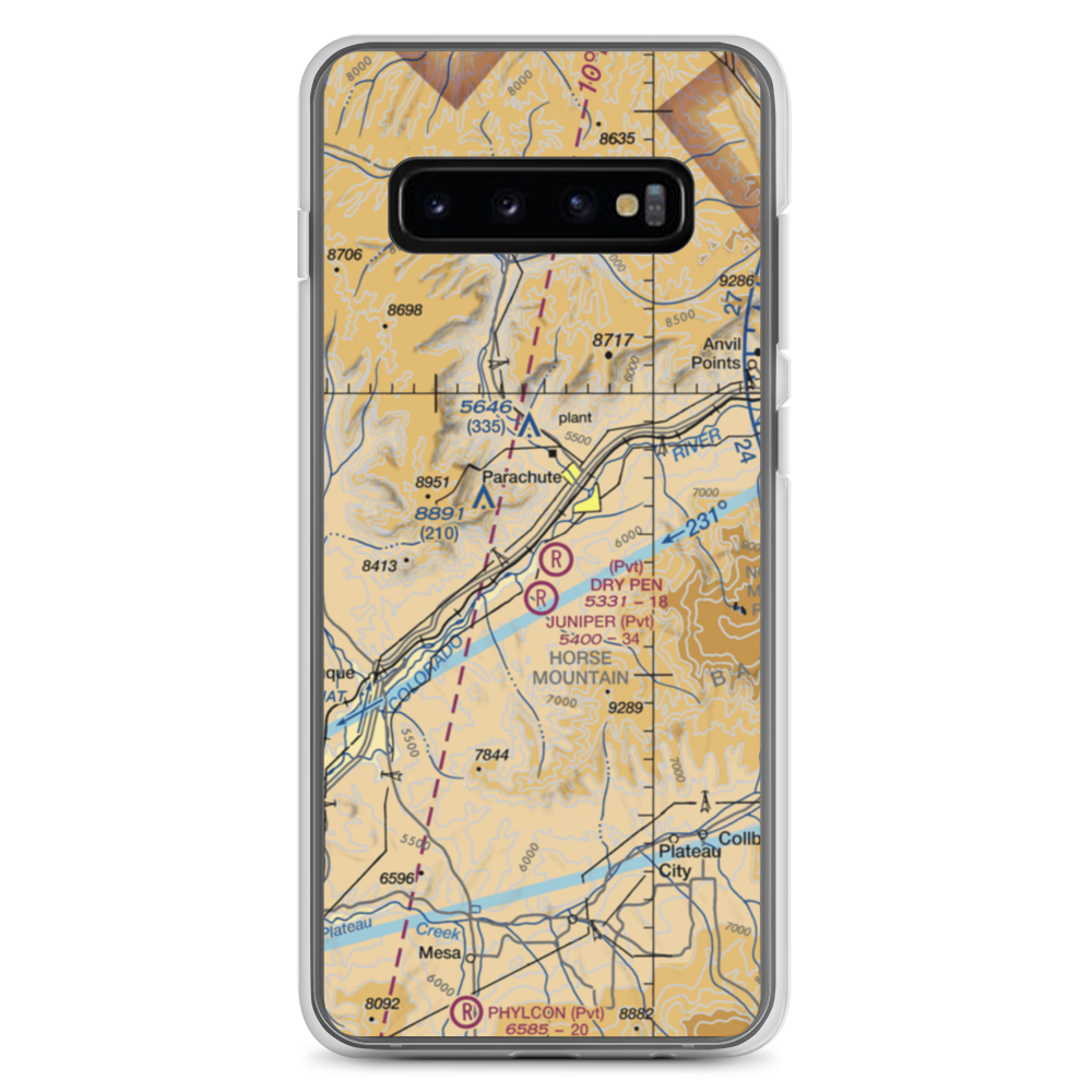 Dry Pen Airport (16CO) VFR Sectional Samsung Case Samsung Galaxy S10+ model shown