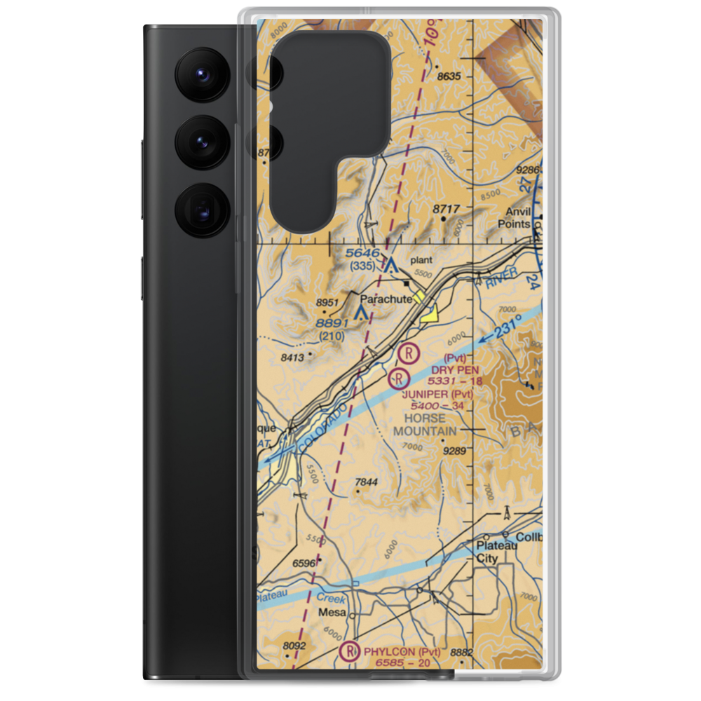 Dry Pen Airport (16CO) VFR Sectional Samsung Case Samsung Galaxy S22 Ultra model shown