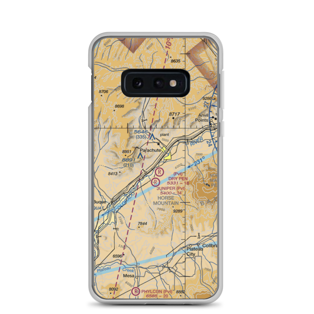 Dry Pen Airport (16CO) VFR Sectional Samsung Case Samsung Galaxy S10e model shown