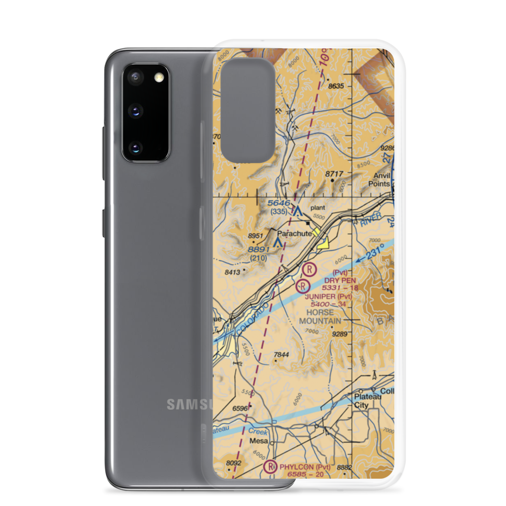 Dry Pen Airport (16CO) VFR Sectional Samsung Case Samsung Galaxy S20 model shown