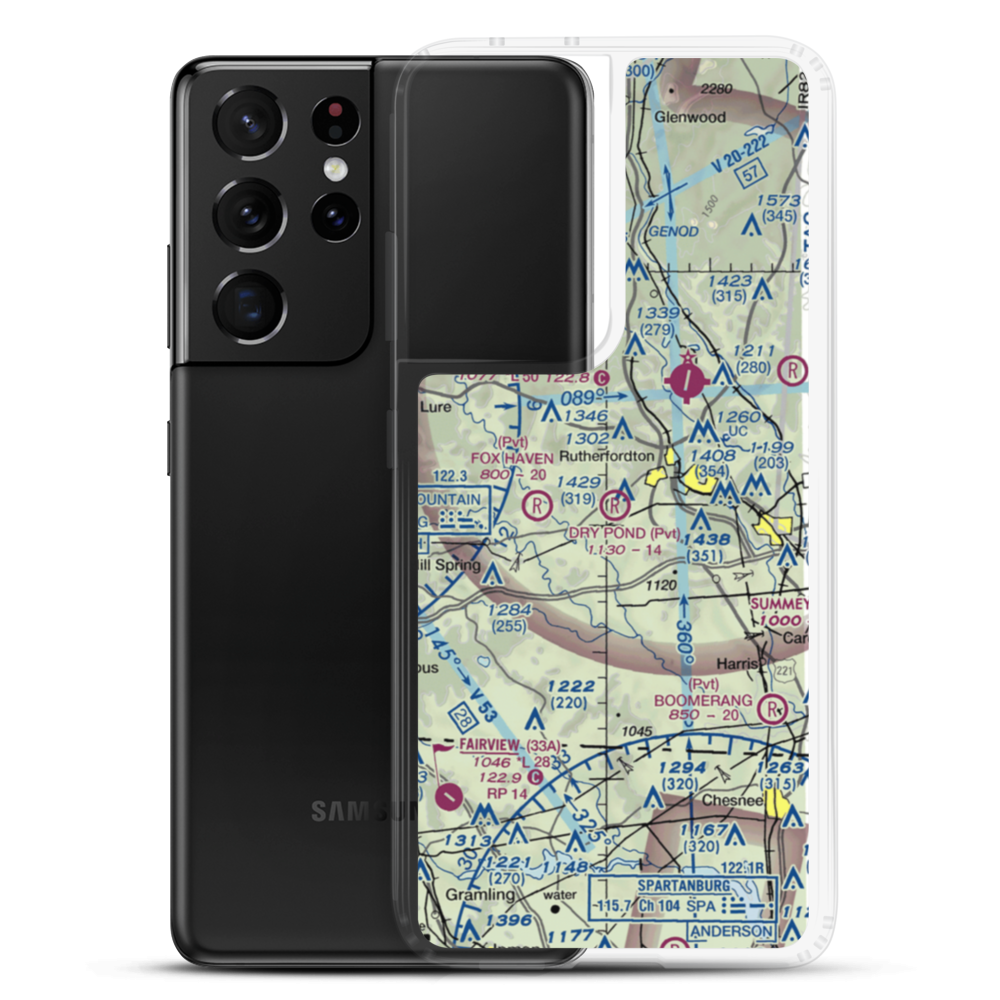 Dry Pond Airport (28NR) VFR Sectional Samsung Case Samsung Galaxy S21 Ultra model shown