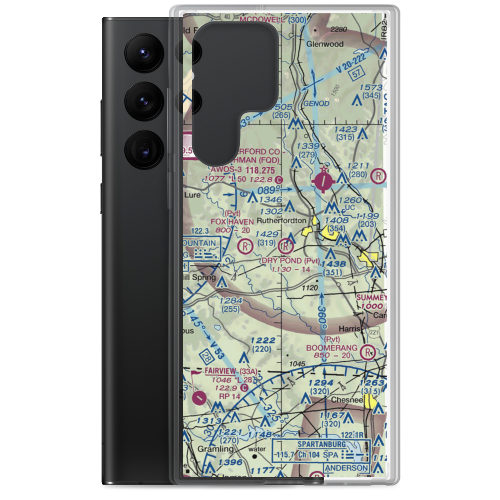 Dry Pond Airport (28NR) VFR Sectional Samsung Case Samsung Galaxy S22 Ultra model shown