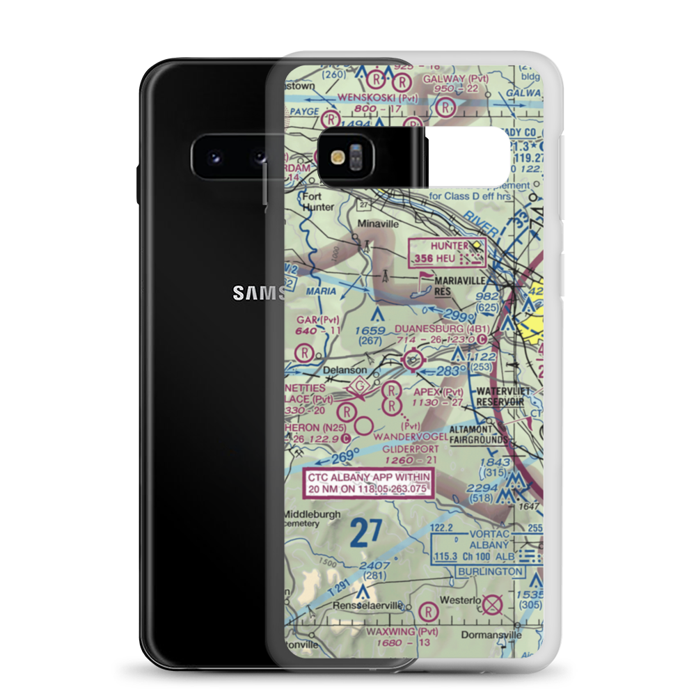 Duanesburg Airport (4B1) VFR Sectional Samsung Case Samsung Galaxy S10 model shown