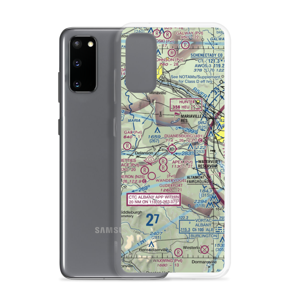 Duanesburg Airport (4B1) VFR Sectional Samsung Case Samsung Galaxy S20 model shown
