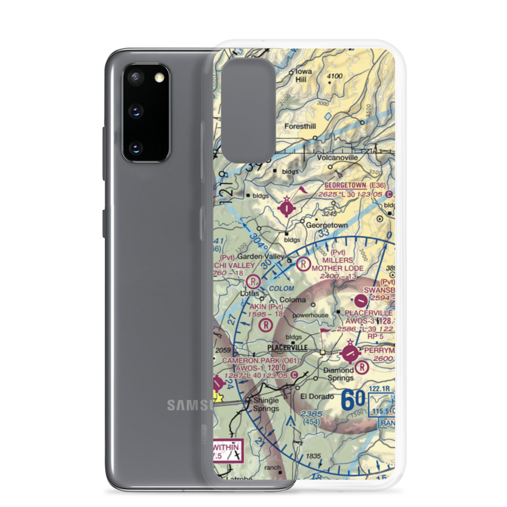 Dubey Airport (29CN) VFR Sectional Samsung Case Samsung Galaxy S20 model shown