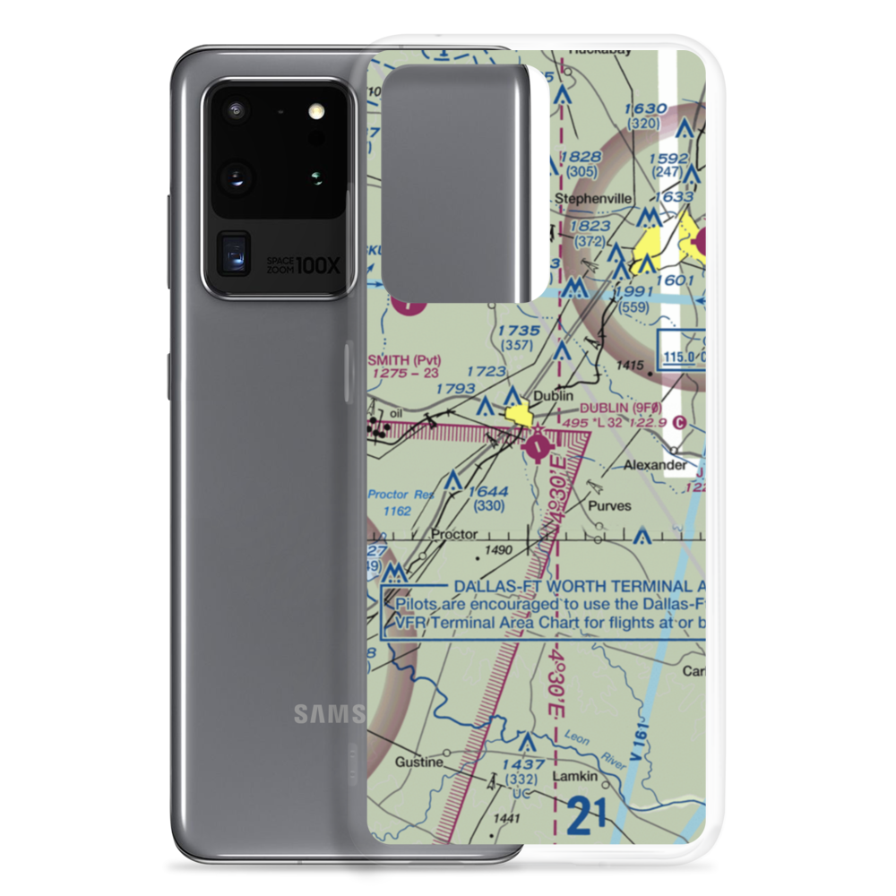 Dublin Municipal Airport (9F0) VFR Sectional Samsung Case Samsung Galaxy S20 Ultra model shown