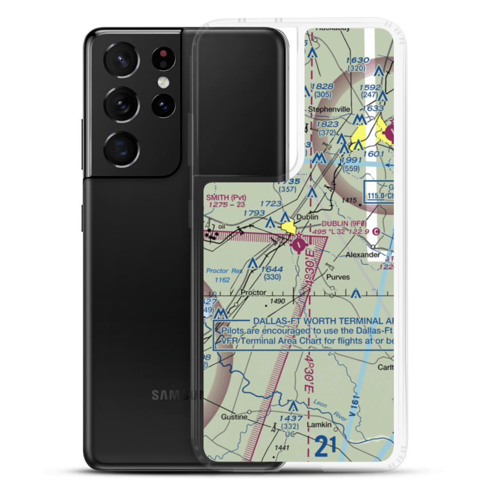 Dublin Municipal Airport (9F0) VFR Sectional Samsung Case Samsung Galaxy S21 Ultra model shown