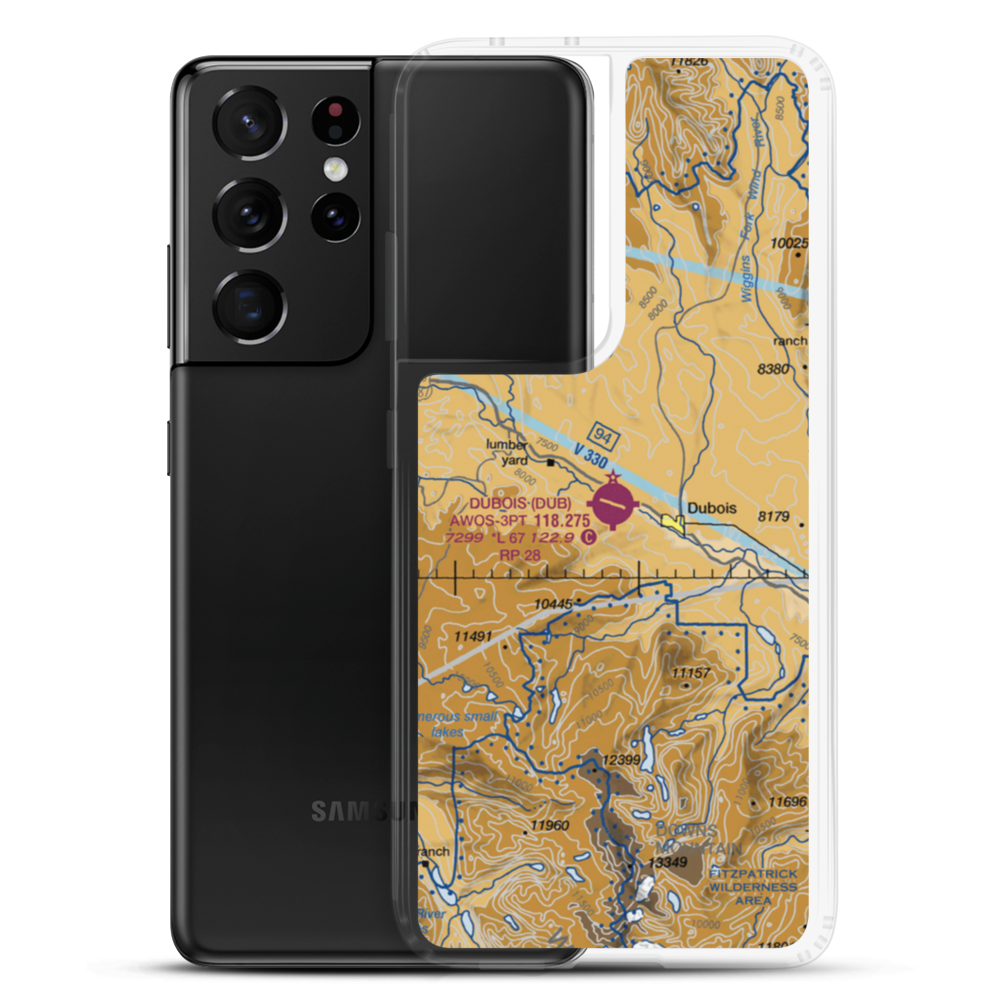 Dubois Municipal Airport (DUB) VFR Sectional Samsung Case Samsung Galaxy S21 Ultra model shown
