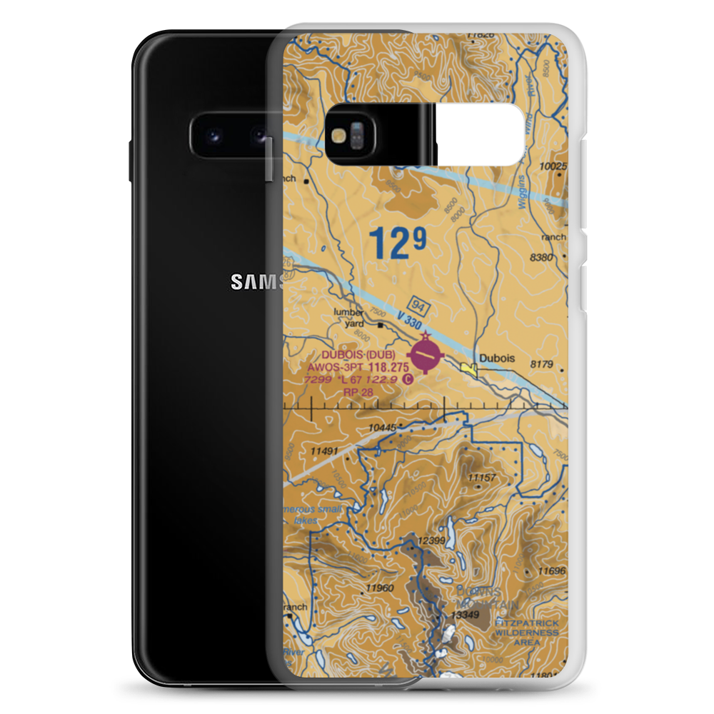 Dubois Municipal Airport (DUB) VFR Sectional Samsung Case Samsung Galaxy S10+ model shown