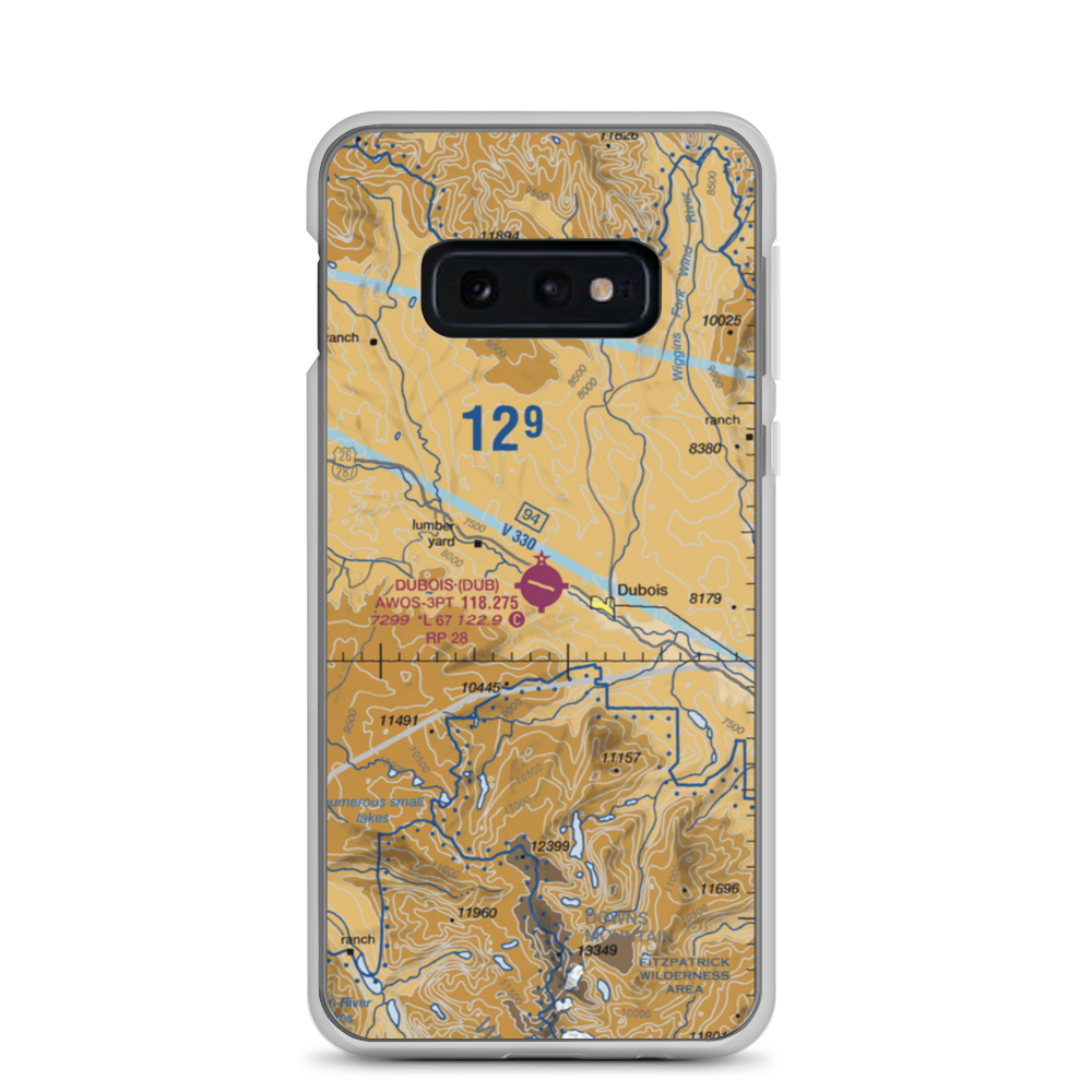 Dubois Municipal Airport (DUB) VFR Sectional Samsung Case Samsung Galaxy S10e model shown