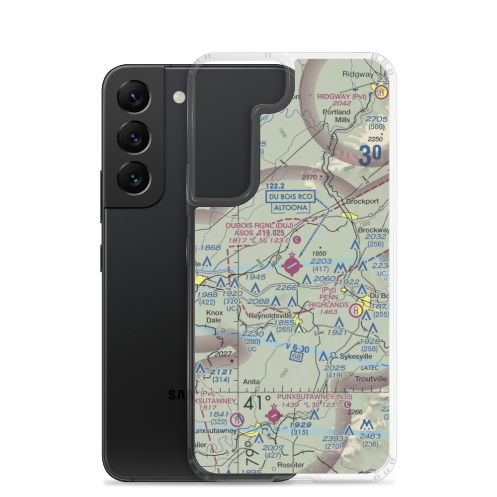 DuBois Regional Airport (DUJ) VFR Sectional Samsung Case Samsung Galaxy S22 model shown