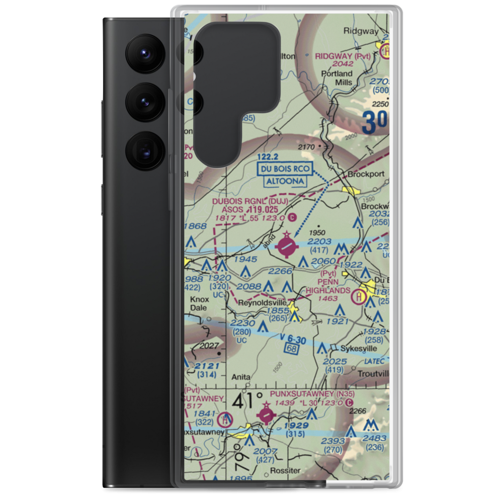 DuBois Regional Airport (DUJ) VFR Sectional Samsung Case Samsung Galaxy S22 Ultra model shown
