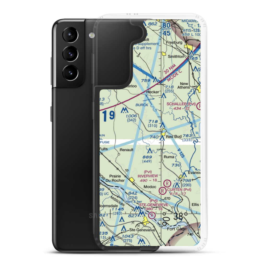 Duclos RLA Restricted Landing Area (91LS) VFR Sectional Samsung Case Samsung Galaxy S21 Plus model shown