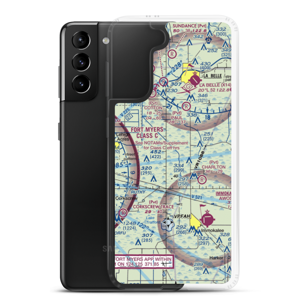 Duda Airstrip (08FA) VFR Sectional Samsung Case Samsung Galaxy S21 Plus model shown
