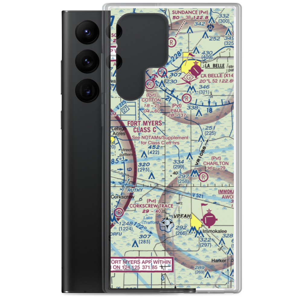 Duda Airstrip (08FA) VFR Sectional Samsung Case Samsung Galaxy S22 Ultra model shown