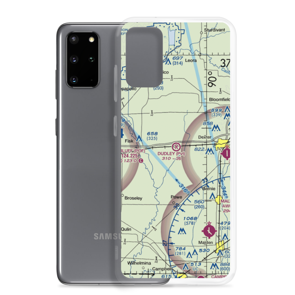 Dudley Airport (MO54) VFR Sectional Samsung Case Samsung Galaxy S20 Plus model shown