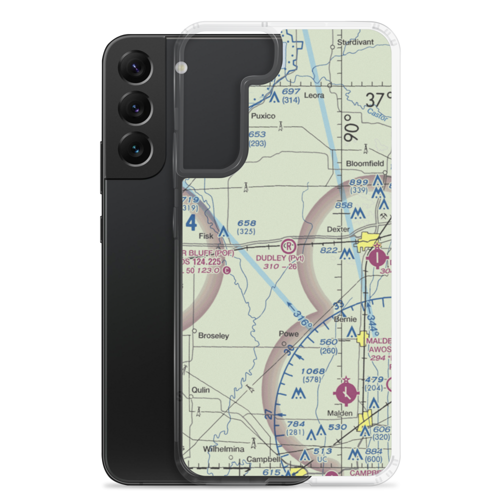Dudley Airport (MO54) VFR Sectional Samsung Case Samsung Galaxy S22 Plus model shown