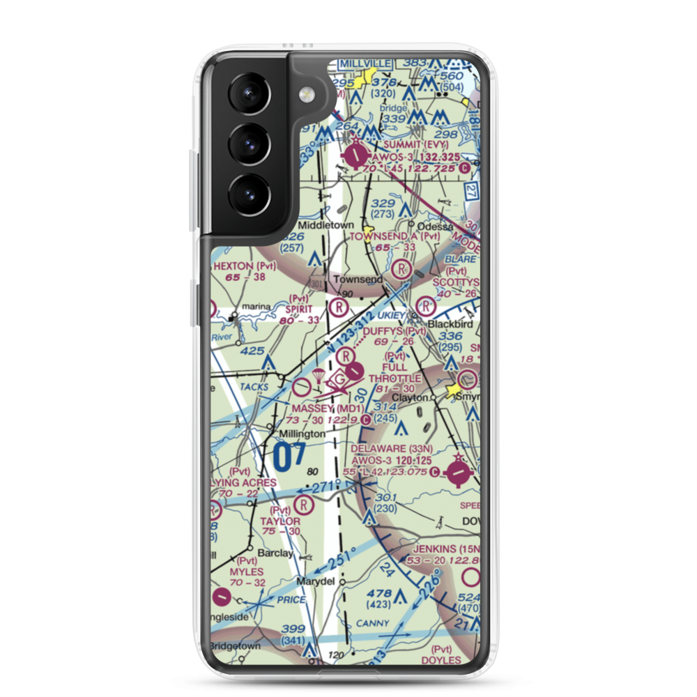 Duffy's Airport (DE19) VFR Sectional Samsung Case Samsung Galaxy S21 Plus model shown