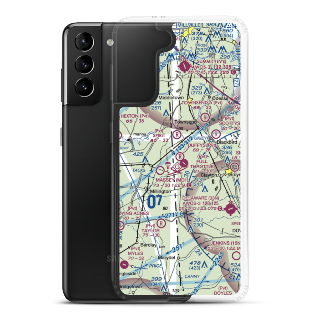 Duffy's Airport (DE19) VFR Sectional Samsung Case Samsung Galaxy S21 Plus model shown