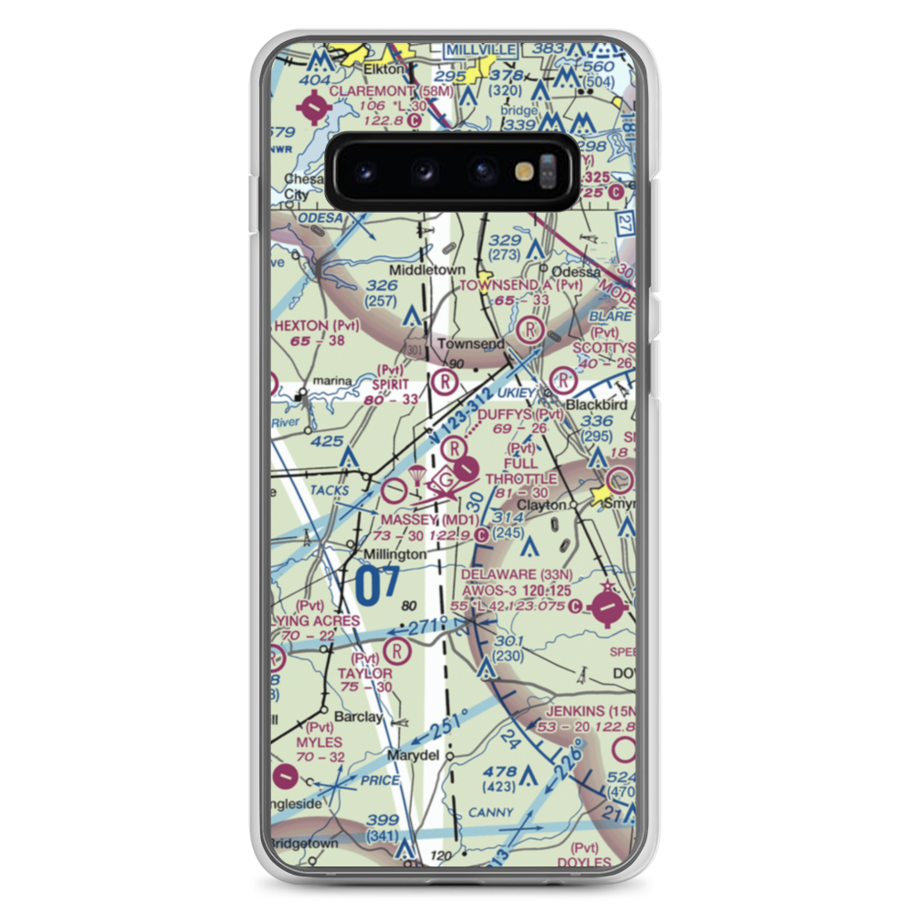 Duffy's Airport (DE19) VFR Sectional Samsung Case Samsung Galaxy S10+ model shown