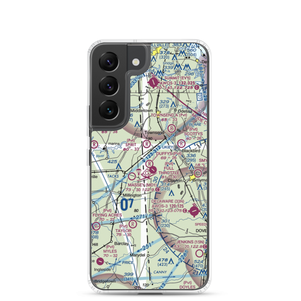 Duffy's Airport (DE19) VFR Sectional Samsung Case Samsung Galaxy S22 model shown