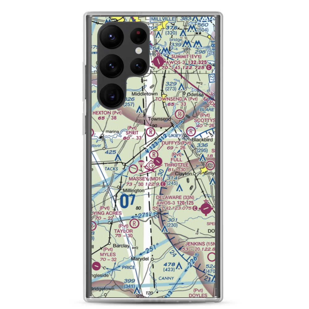 Duffy's Airport (DE19) VFR Sectional Samsung Case Samsung Galaxy S22 Ultra model shown