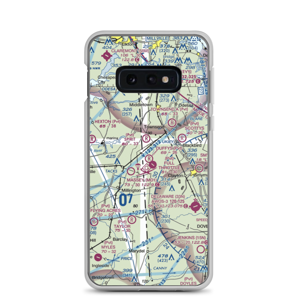 Duffy's Airport (DE19) VFR Sectional Samsung Case Samsung Galaxy S10e model shown