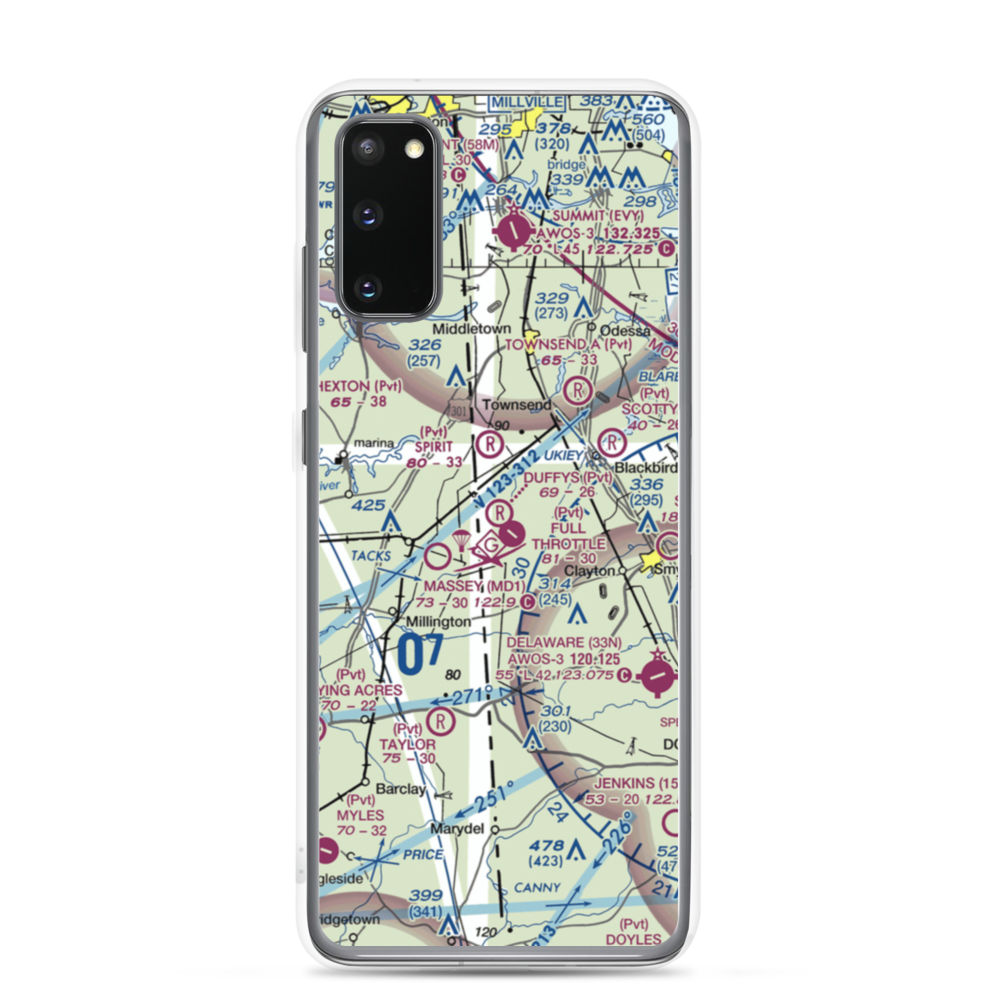 Duffy's Airport (DE19) VFR Sectional Samsung Case Samsung Galaxy S20 model shown