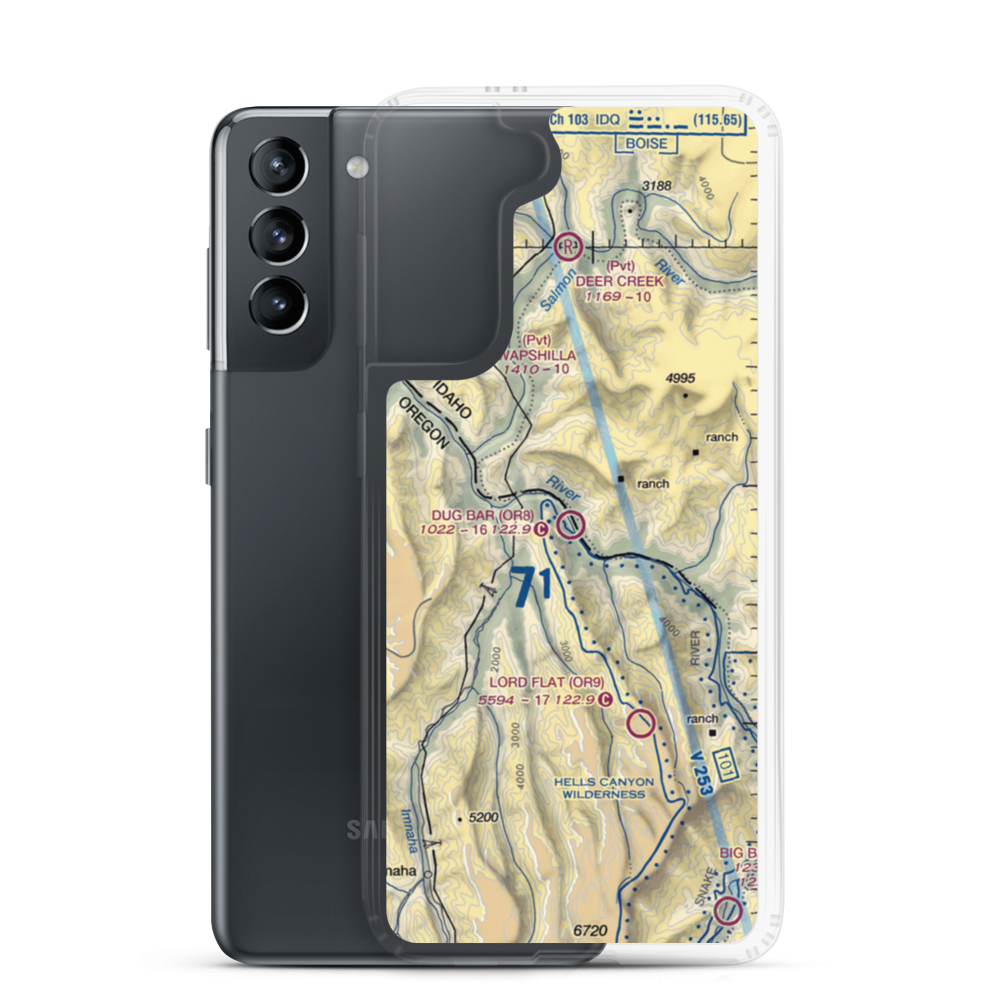 Dug Bar Airport (OR8) VFR Sectional Samsung Case Samsung Galaxy S21 model shown