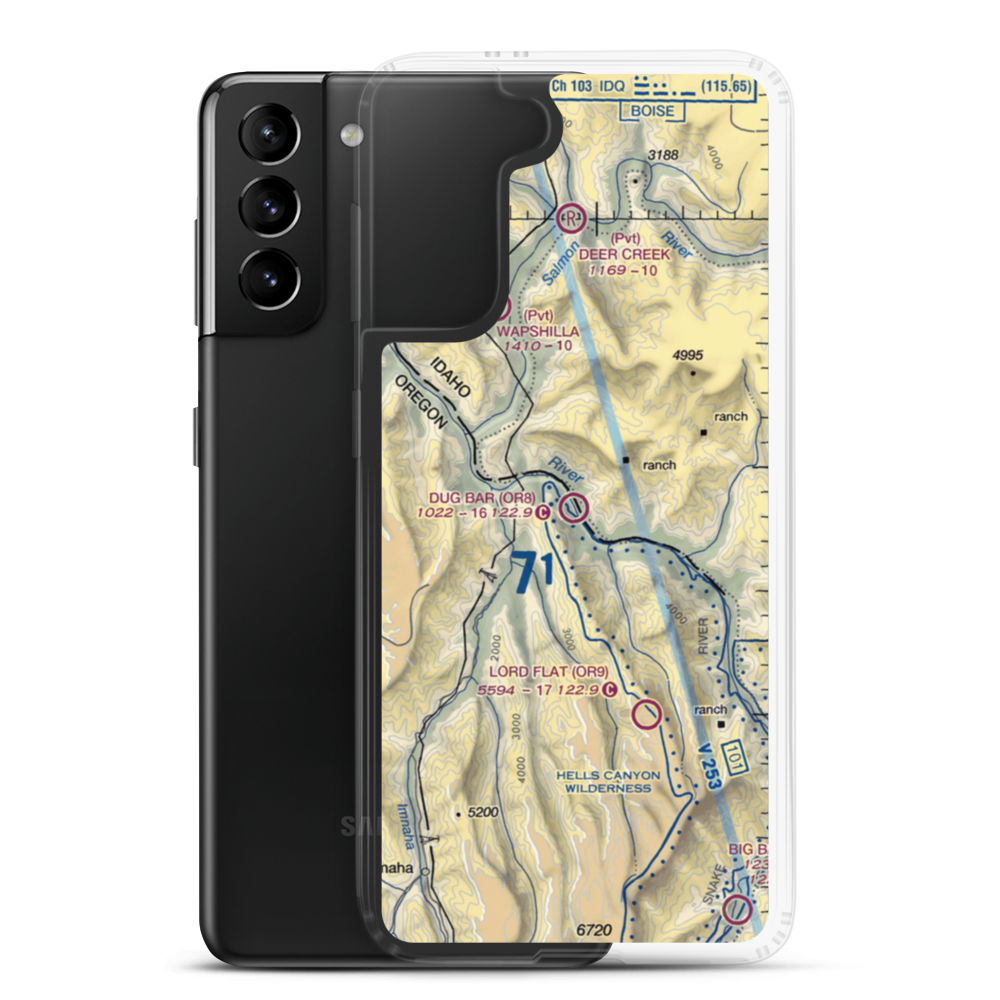 Dug Bar Airport (OR8) VFR Sectional Samsung Case Samsung Galaxy S21 Plus model shown