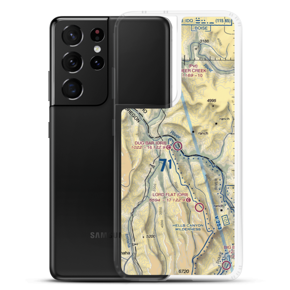 Dug Bar Airport (OR8) VFR Sectional Samsung Case Samsung Galaxy S21 Ultra model shown
