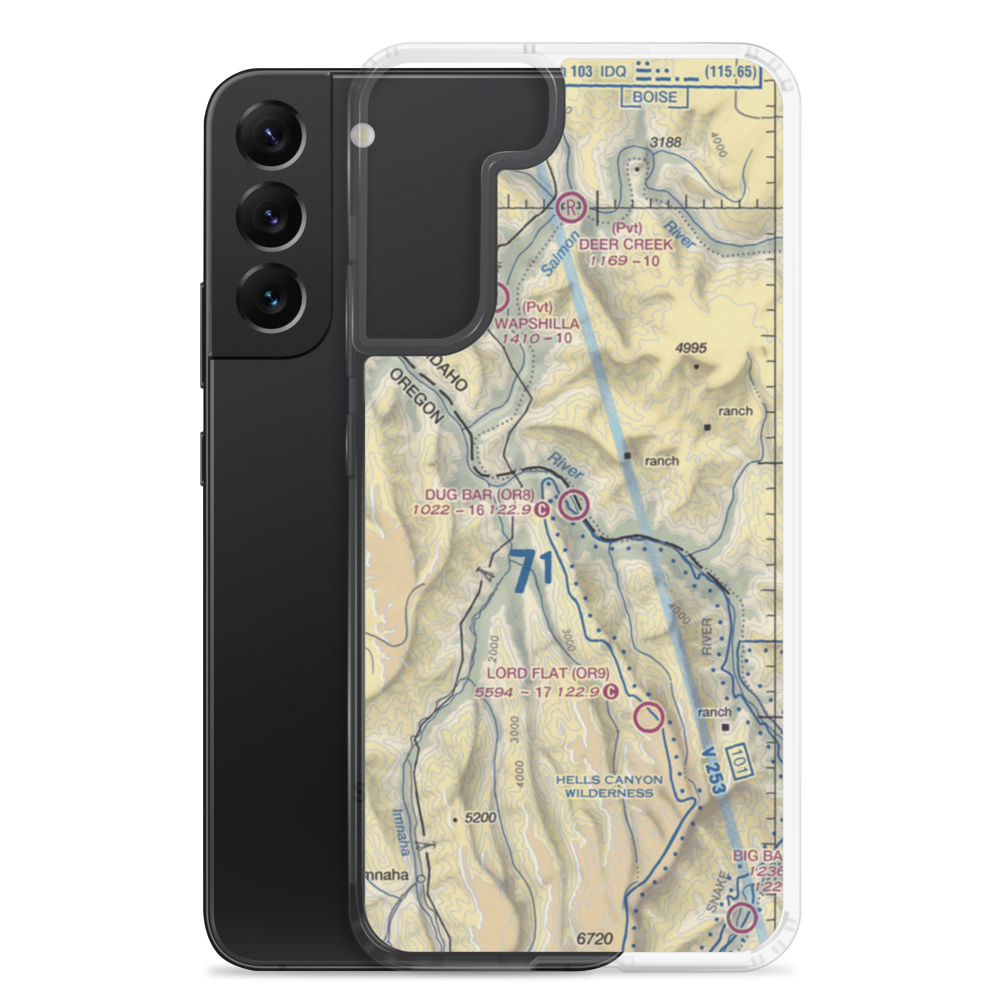Dug Bar Airport (OR8) VFR Sectional Samsung Case Samsung Galaxy S22 Plus model shown