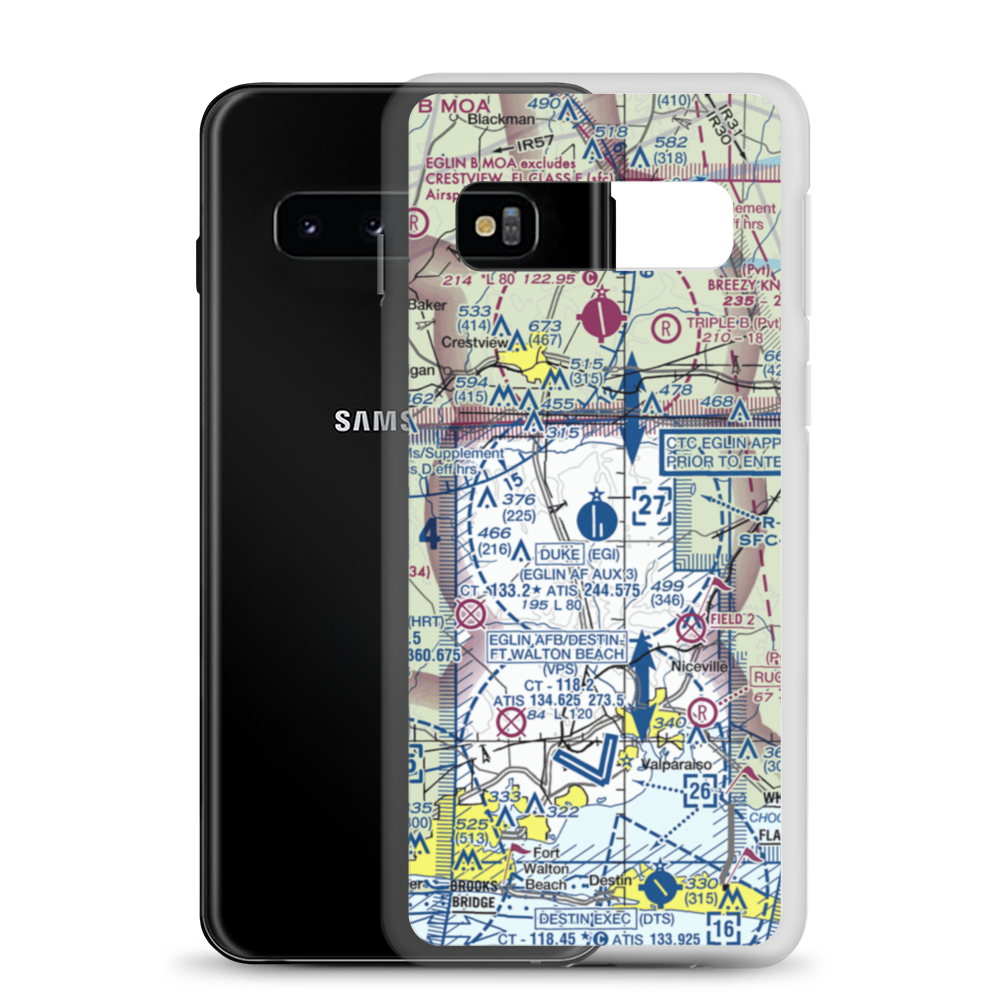 Duke Field (EGI) VFR Sectional Samsung Case Samsung Galaxy S10 model shown