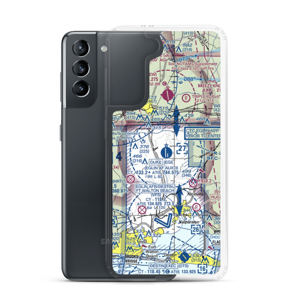 Duke Field (EGI) VFR Sectional Samsung Case Samsung Galaxy S21 model shown